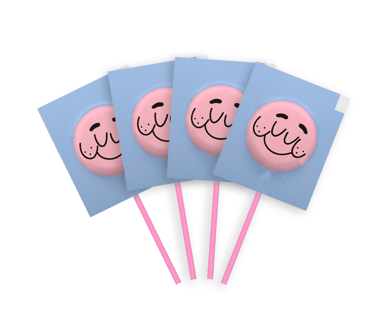 Pirulito Zero Açúcar - Sabor Algodão Doce - Pack 8 Pouches (32 Unidades)