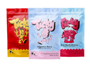 Pirulito Zero Açúcar - Mix (Algodão Doce, Cherry e Spicy) - Pack 3 Pouches (12 Unidades)