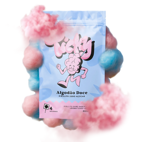 Pirulito Zero Açúcar - Sabor Algodão Doce - Pack 8 Pouches (32 Unidades)