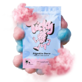 Pirulito Zero Açúcar - Mix (Algodão Doce e Spicy) - Pack 4 Pouches (16 Unidades)